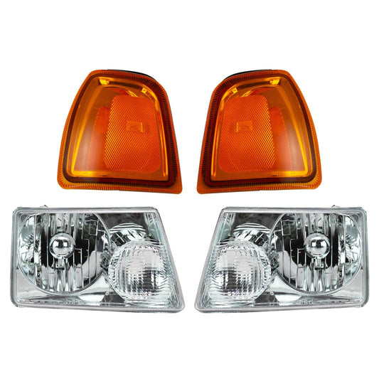 TRQ Headlight & Corner Light Kit for 2001-2005 Ford Ranger, Orange, Model LKA55916