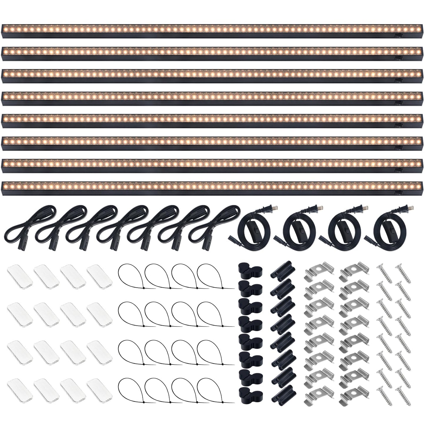Barrina T5 Grow Lights for Indoor Plants, 128W, 3FT, Aluminum, Yellow, Model NL16, 8 Packs, Linkable with Magnetic Bar